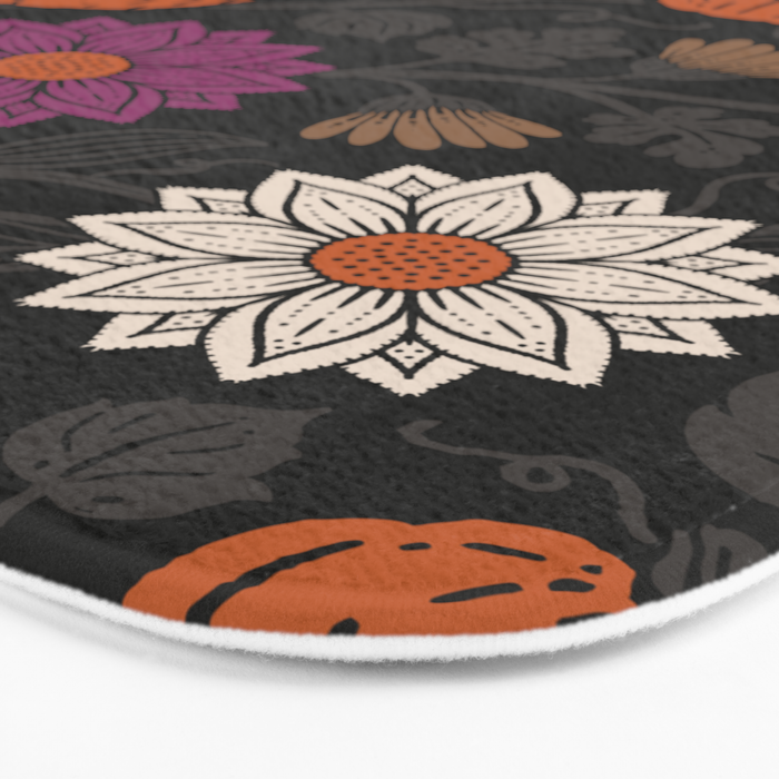 Pumpkin Fall Floral Bath Mat Gallery Image 3