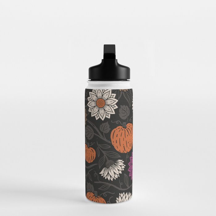 Pumpkin Fall Floral Water Bottle Gallery Image 3