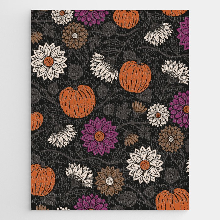 Pumpkin Fall Floral Jigsaw Puzzle Gallery Image 1