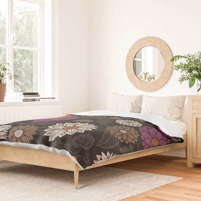 Pumpkin Fall Floral Duvet Cover Gallery Image 2