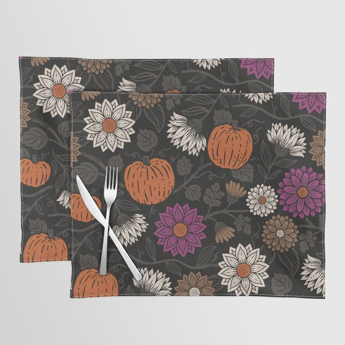 Pumpkin Fall Floral Placemat Gallery Image 1