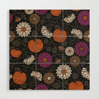 Pumpkin Fall Floral Wood Wall Art Gallery Image 1