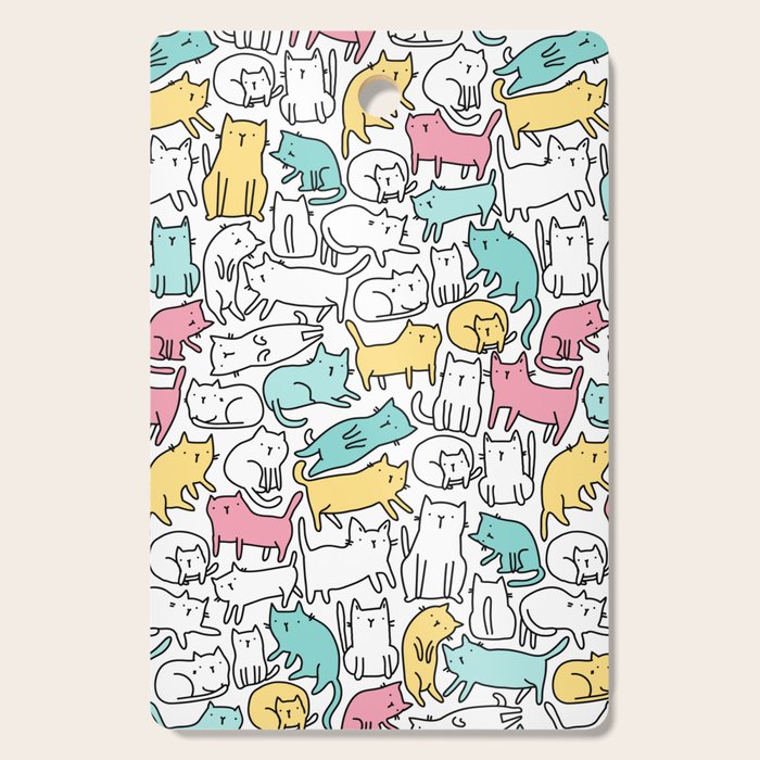 Cute kitties Cats pattern Cutting Board Gallery Image 1