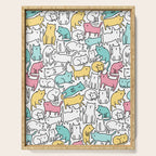 Cute kitties Cats pattern Serving Tray Gallery Image 1