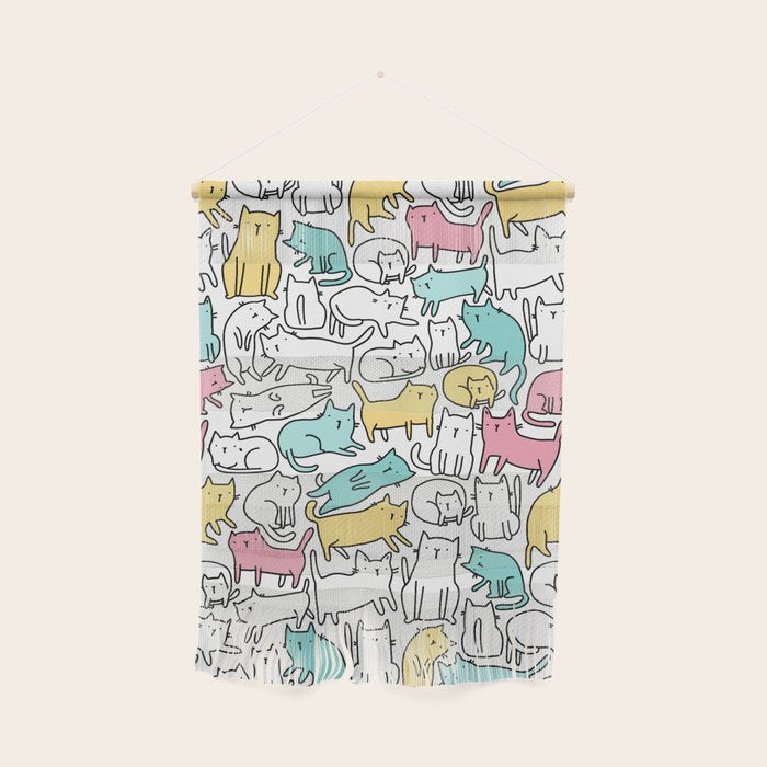 Cute kitties Cats pattern Wall Hanging Gallery Image 1