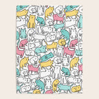 Cute kitties Cats pattern Poster Gallery Image 4