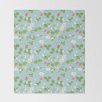 Strawberry Plant Pattern Throw Blanket Gallery Image 2