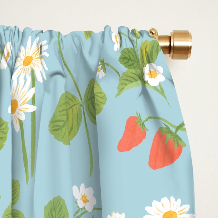 Strawberry Plant Pattern Window Curtain Gallery Image 2