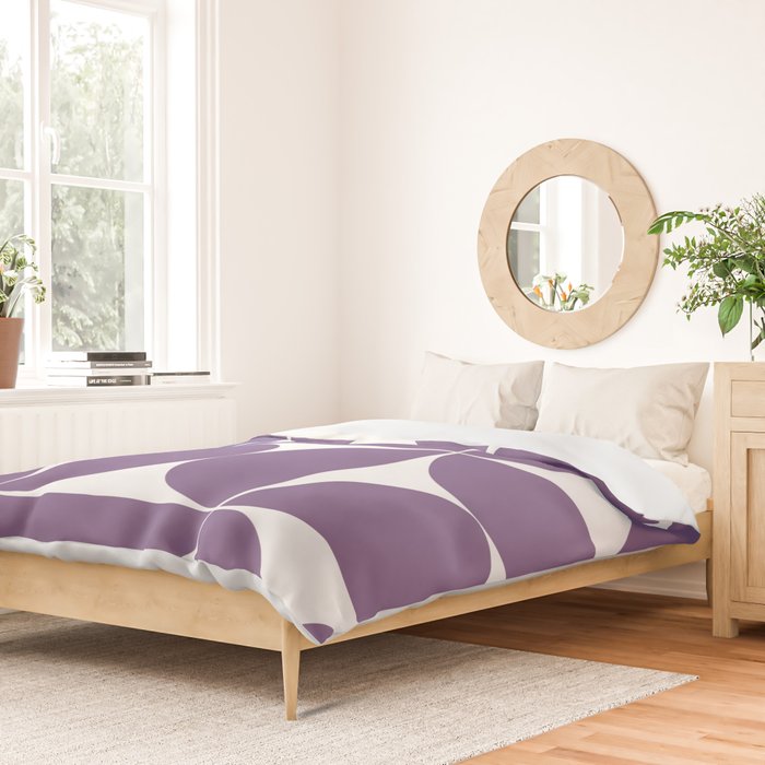 Large violet mid century shapes Duvet Cover Gallery Image 2