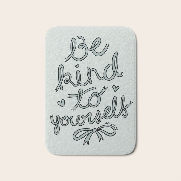 Be Kind To Yourself in Blue Bath Mat Gallery Image 1