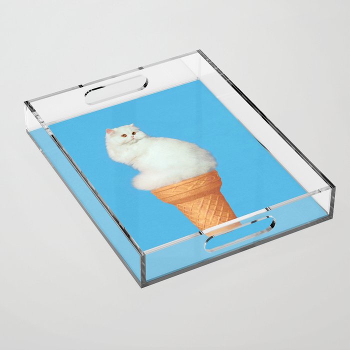 Cat Ice Cream - Blue Acrylic Tray Gallery Image 1