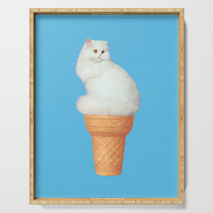 Cat Ice Cream - Blue Serving Tray Gallery Image 1