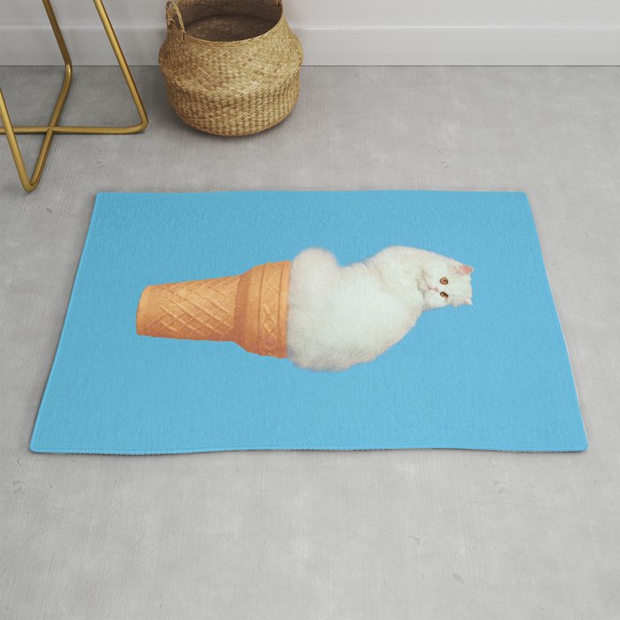 Cat Ice Cream - Blue Rug Gallery Image 1