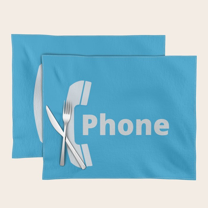 Vintage Pay Phone Booth Old School Retro Telephone Blue Sign Placemat Gallery Image 1