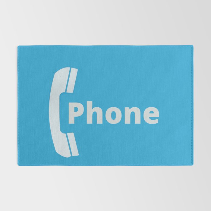 Vintage Pay Phone Booth Old School Retro Telephone Blue Sign Rug Gallery Image 2
