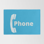 Vintage Pay Phone Booth Old School Retro Telephone Blue Sign Rug Gallery Image 2