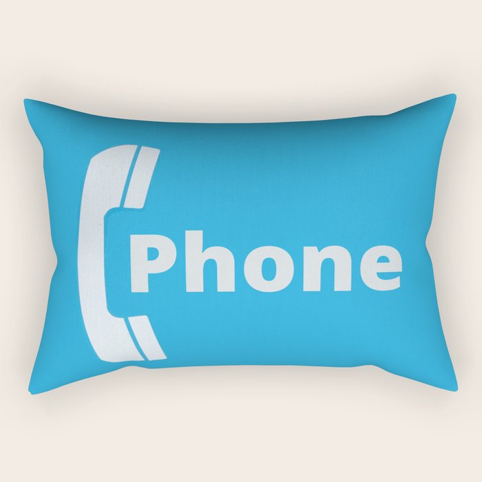 Vintage Pay Phone Booth Old School Retro Telephone Blue Sign Rectangular Pillow Gallery Image 2