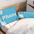 Vintage Pay Phone Booth Old School Retro Telephone Blue Sign Pillow Sham Gallery Image 2