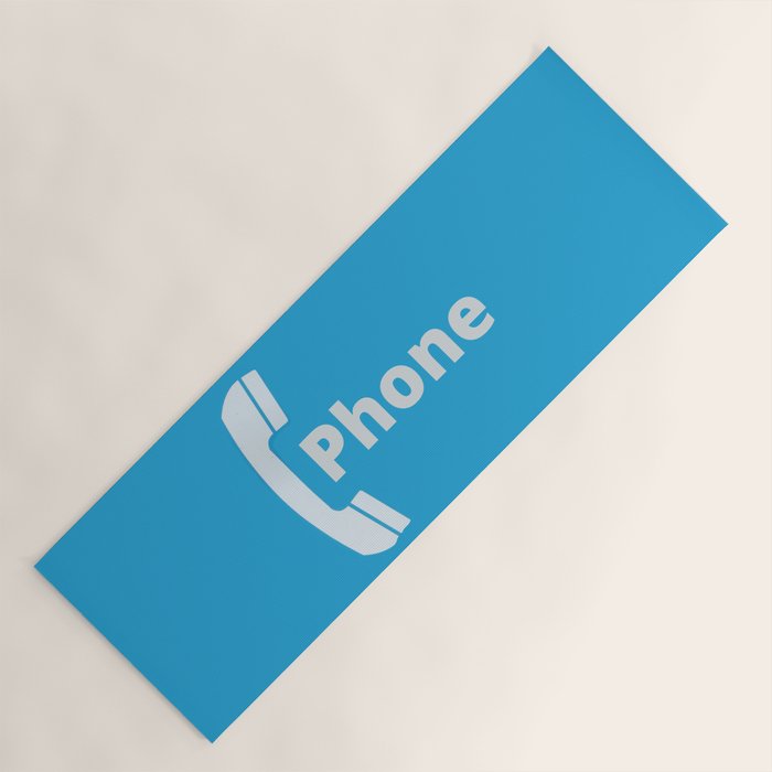 Vintage Pay Phone Booth Old School Retro Telephone Blue Sign Yoga Mat Gallery Image 1