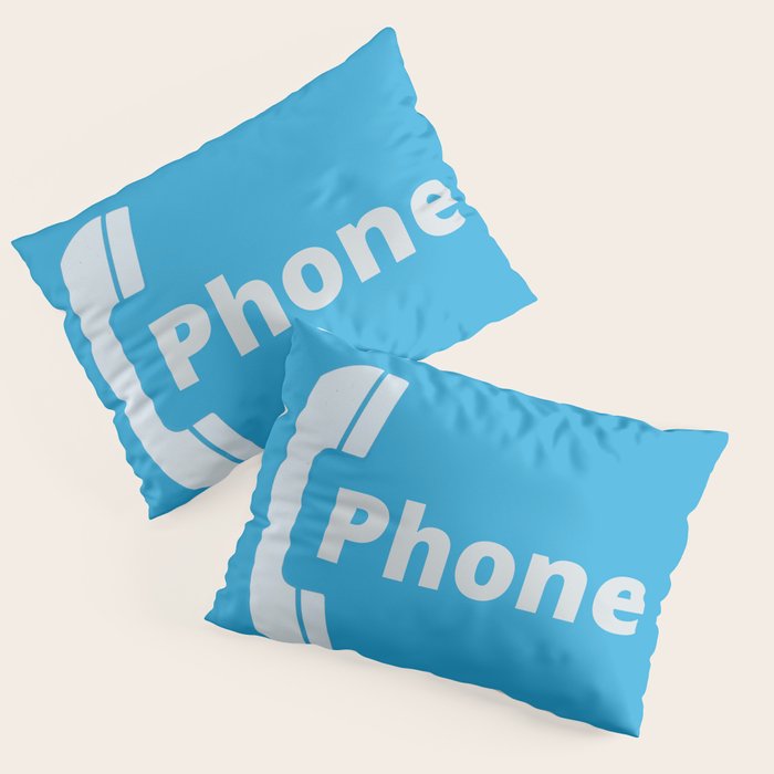 Vintage Pay Phone Booth Old School Retro Telephone Blue Sign Pillow Sham Gallery Image 3