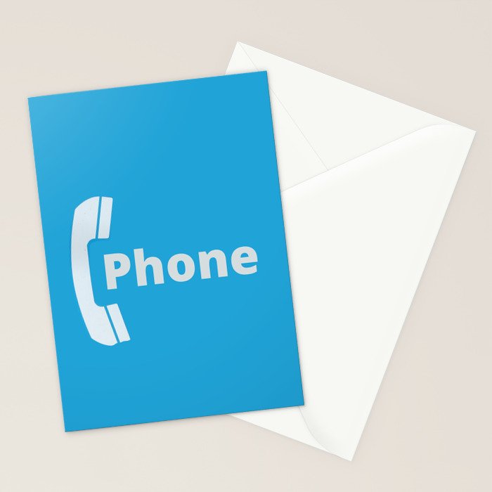 Vintage Pay Phone Booth Old School Retro Telephone Blue Sign Stationery Card Gallery Image 2