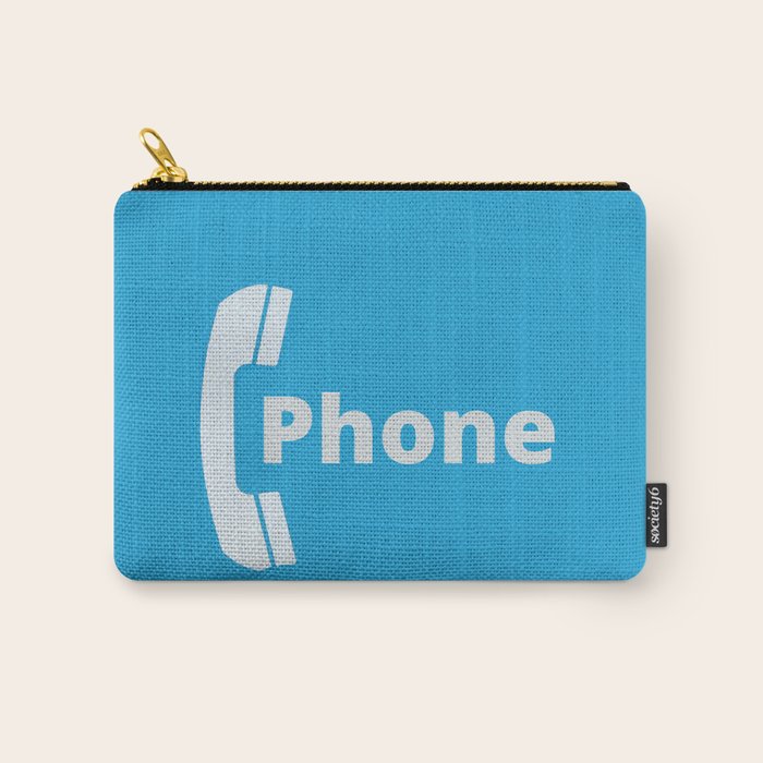 Vintage Pay Phone Booth Old School Retro Telephone Blue Sign Carry All Pouch Gallery Image 1