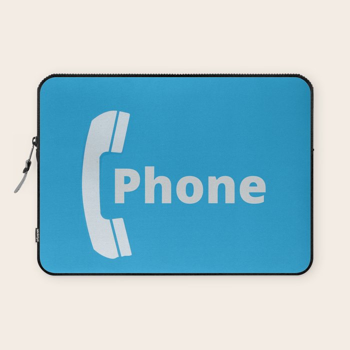 Vintage Pay Phone Booth Old School Retro Telephone Blue Sign Laptop Sleeve Gallery Image 1