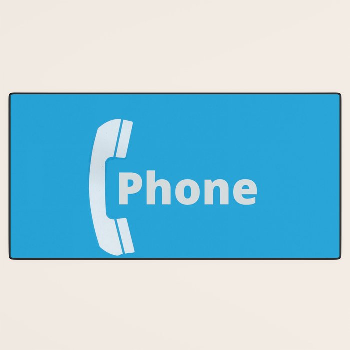 Vintage Pay Phone Booth Old School Retro Telephone Blue Sign Desk Mat Gallery Image 3