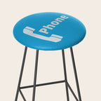 Vintage Pay Phone Booth Old School Retro Telephone Blue Sign Stool Gallery Image 2