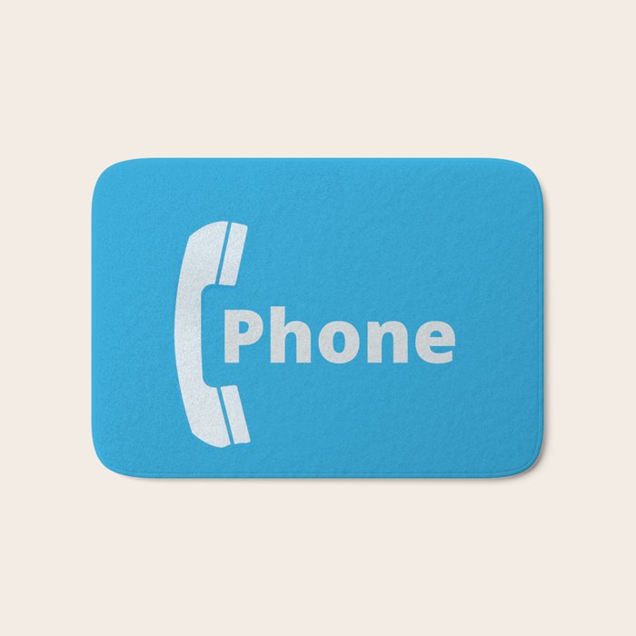 Vintage Pay Phone Booth Old School Retro Telephone Blue Sign Bath Mat Gallery Image 1