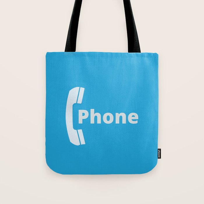 Vintage Pay Phone Booth Old School Retro Telephone Blue Sign Tote Bag Gallery Image 1