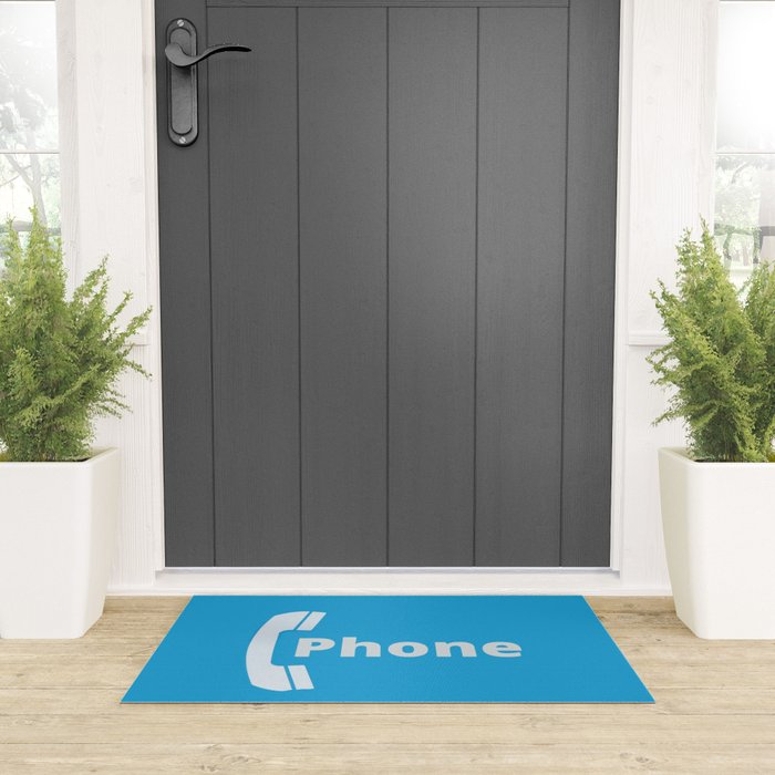 Vintage Pay Phone Booth Old School Retro Telephone Blue Sign Welcome Mat Gallery Image 3