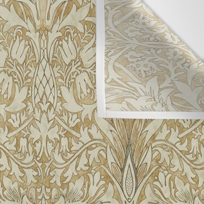 William Morris Vintage Snakeshead Gold Linen Pattern Wall Tapestry Gallery Image 3