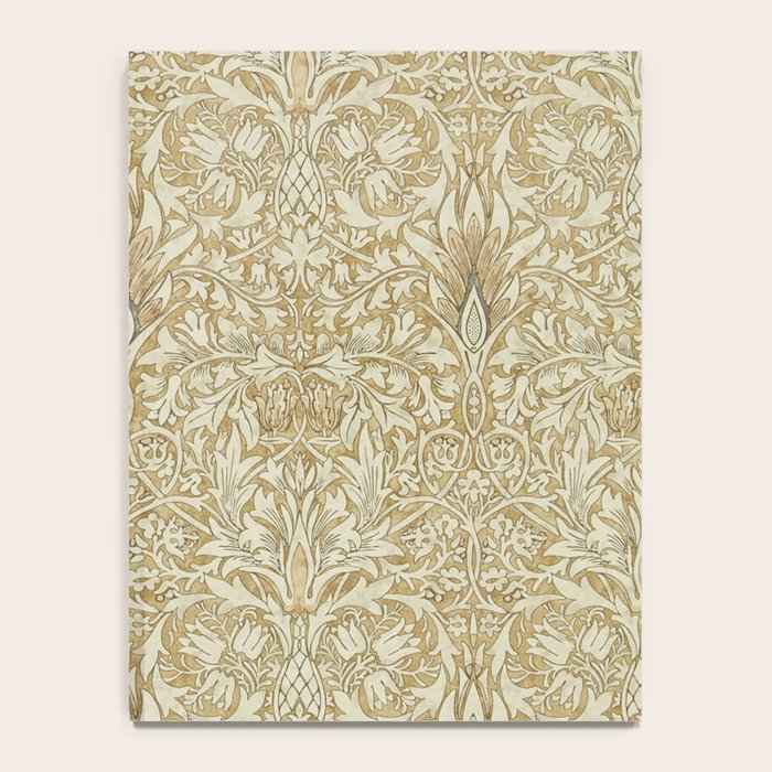 William Morris Vintage Snakeshead Gold Linen Pattern Notebook Gallery Image 4