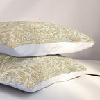 William Morris Vintage Snakeshead Gold Linen Pattern Pillow Sham Gallery Image 3