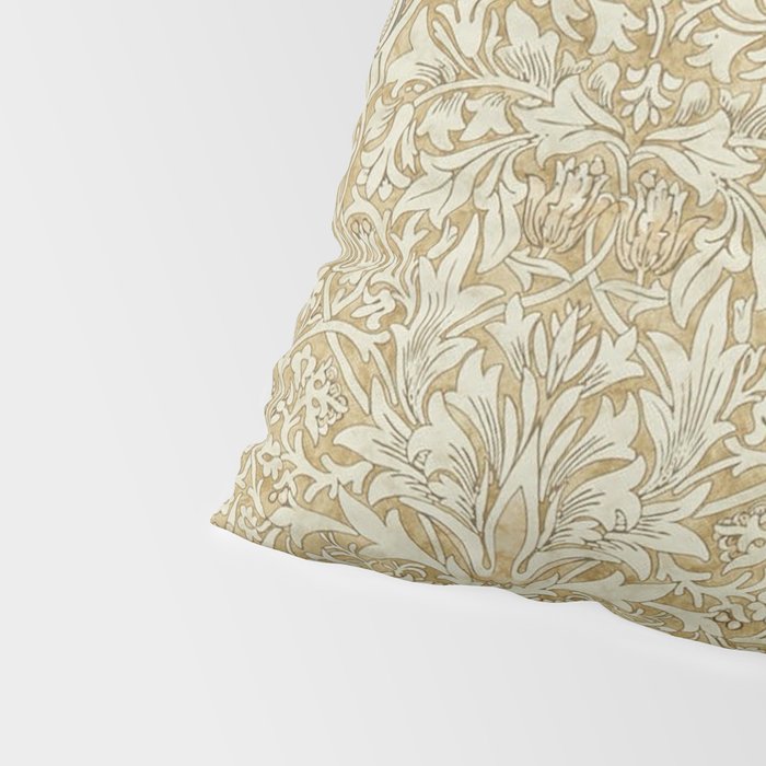 William Morris Vintage Snakeshead Gold Linen Pattern Pillow Sham Gallery Image 4