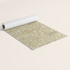 William Morris Vintage Snakeshead Gold Linen Pattern Yoga Mat Gallery Image 2