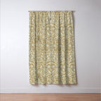 William Morris Vintage Snakeshead Gold Linen Pattern Window Curtain Gallery Image 3