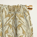 William Morris Vintage Snakeshead Gold Linen Pattern Window Curtain Gallery Image 2