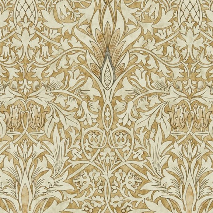 William Morris Vintage Snakeshead Gold Linen Pattern Coffee Mug Gallery Image 2