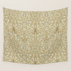 William Morris Vintage Snakeshead Gold Linen Pattern Wall Tapestry Gallery Image 4