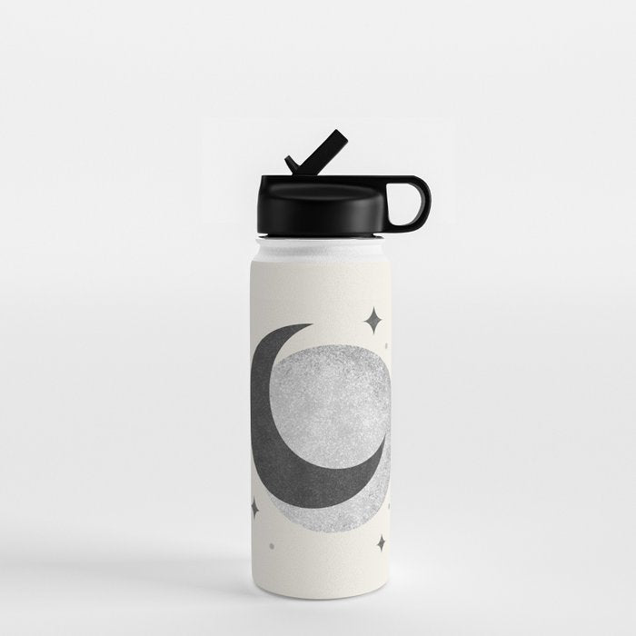 Moon Sparkle BW - Celestial Water Bottle Gallery Image 1