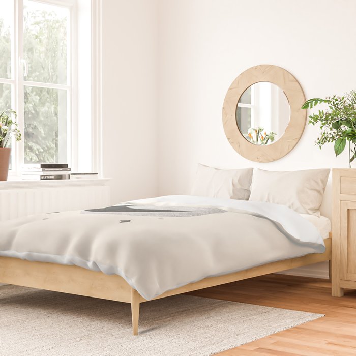 Moon Sparkle BW - Celestial Duvet Cover Gallery Image 2