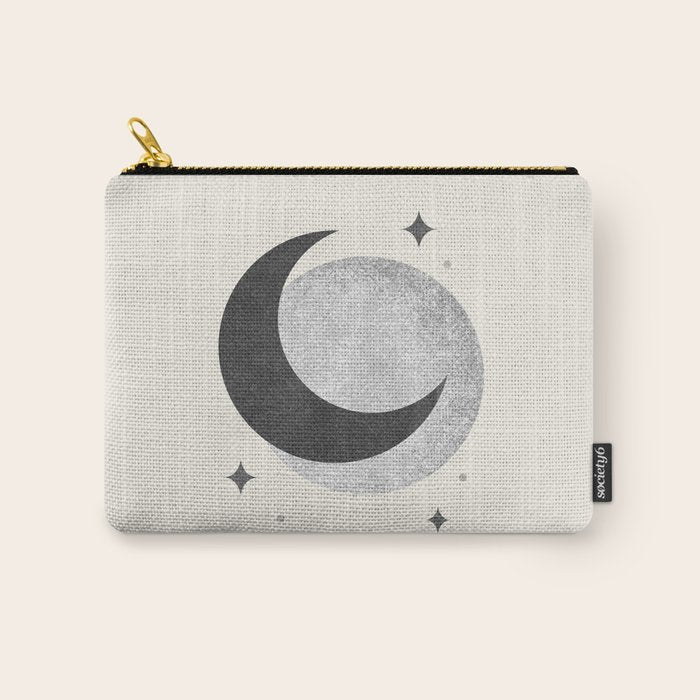 Moon Sparkle BW - Celestial Carry All Pouch Gallery Image 1