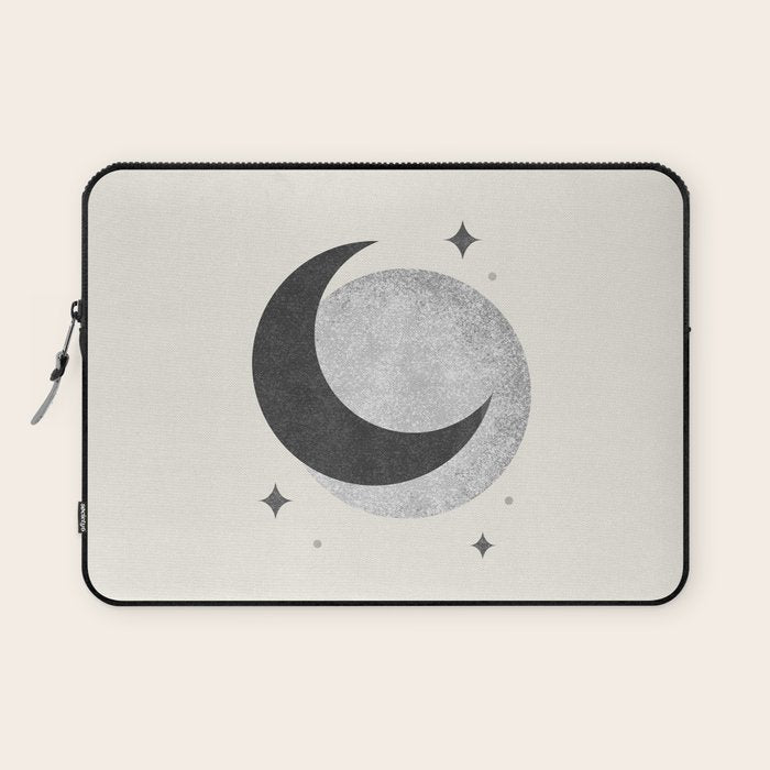Moon Sparkle BW - Celestial Laptop Sleeve Gallery Image 1