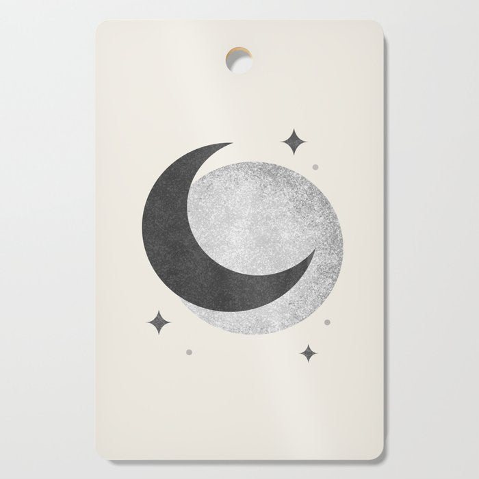 Moon Sparkle BW - Celestial Cutting Board Gallery Image 1