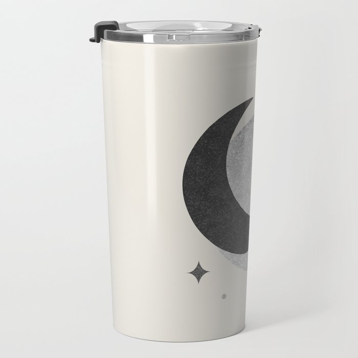 Moon Sparkle BW - Celestial Travel Mug Gallery Image 3