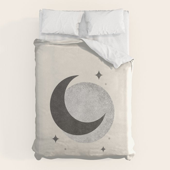 Moon Sparkle BW - Celestial Duvet Cover Gallery Image 1