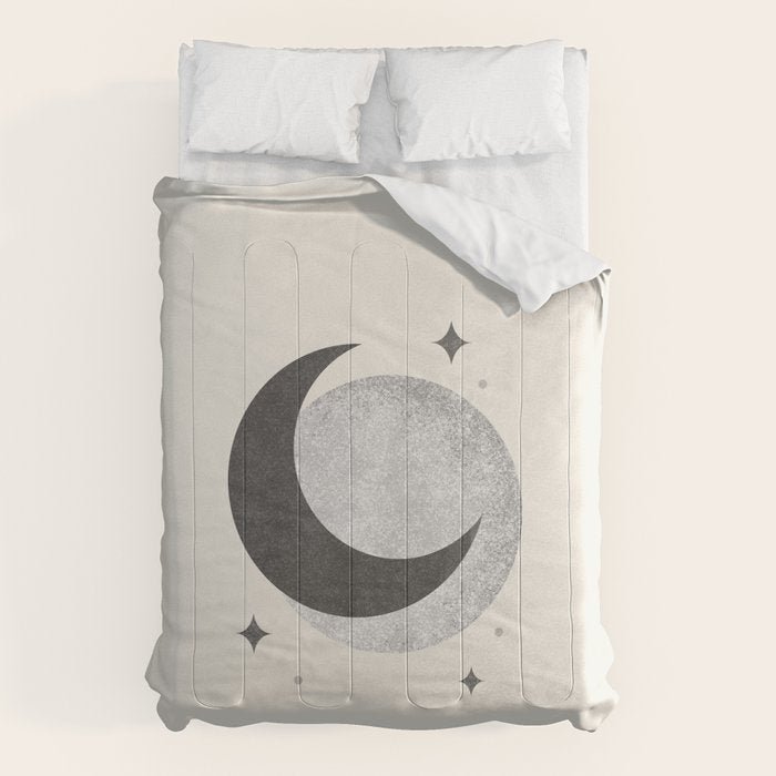Moon Sparkle BW - Celestial Comforter Gallery Image 1