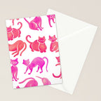 Cat Positions - Pink OmbrÃ© Palette Stationery Card Gallery Image 2